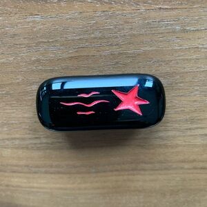 You’re the Star! Handmade Glass Black and Red Star Brooch. Approx. 2”. Like new.